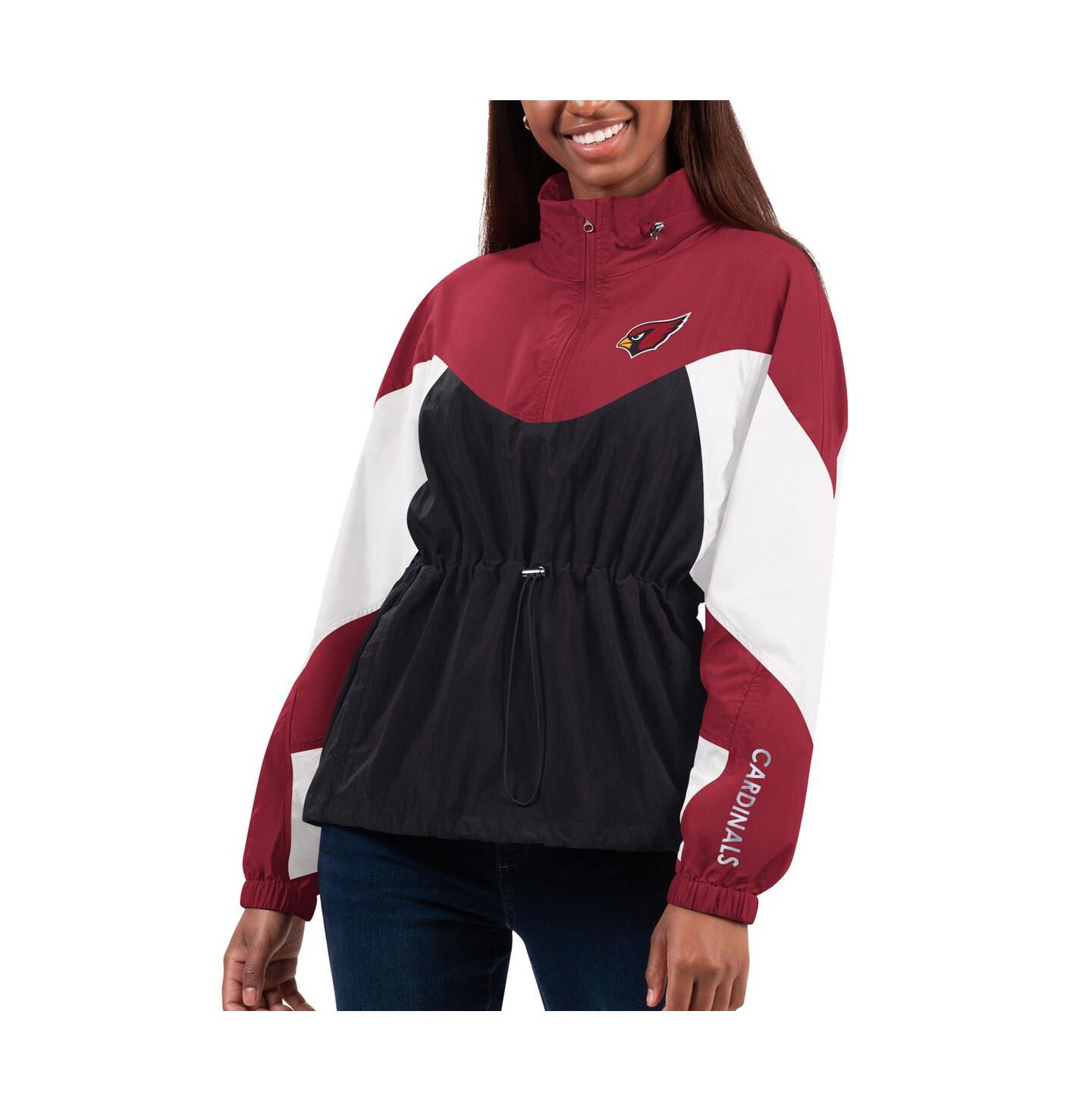 Женская толстовка G-III 4Her by Carl Banks Black/Cardinal Arizona Cardinals Tie Breaker Lightweight Quarter-Zip — фото 1