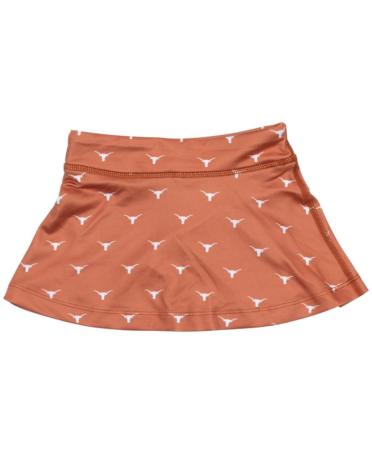 Zoozatz Girls Toddler Texas Orange Texas Longhorns All-over Print Tennis Skort In Neutral
