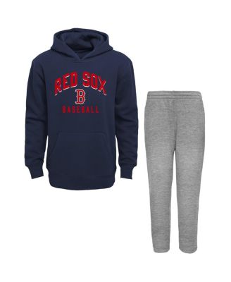 Outerstuff - Baby Boys and Girls Navy/Heather Gray Boston Red Sox Play by Play Pullover Hoodie and Pants Set