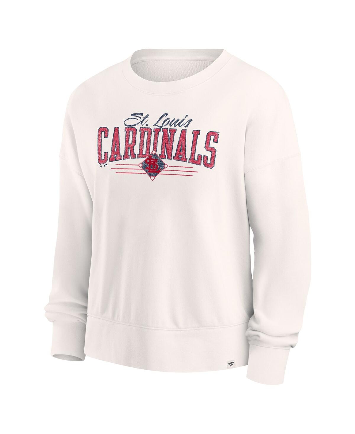 Fanatics Women's White St. Louis Cardinals Close The Game Fleece Pullover Sweatshirt In Neutral