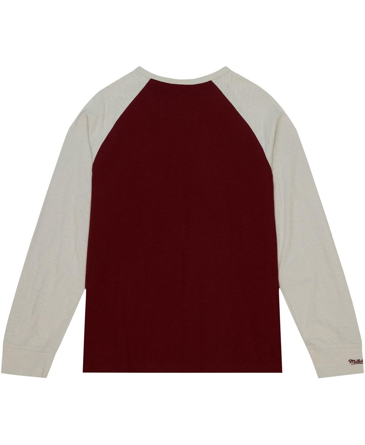 Mitchell & Ness Men'sâ Maroon Mississippi State Bulldogs Legendary Slub Raglan Long Sleeve T-shirt In Burgundy