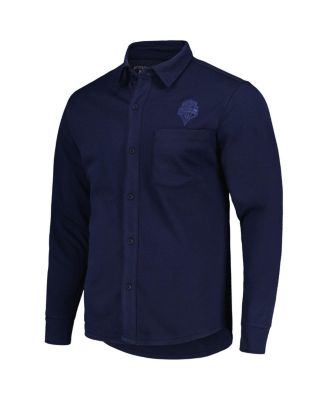 Men's Navy Seattle Sounders FC Streamer Diamond Button-Up Shacket