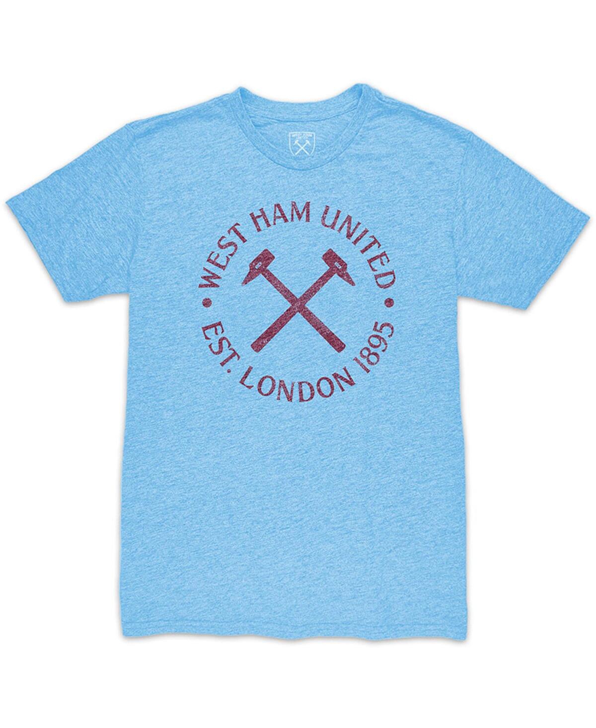 1863fc Men's Light Blue West Ham United Mono Crest Twisted Tri-blend Slub T-shirt In Blue