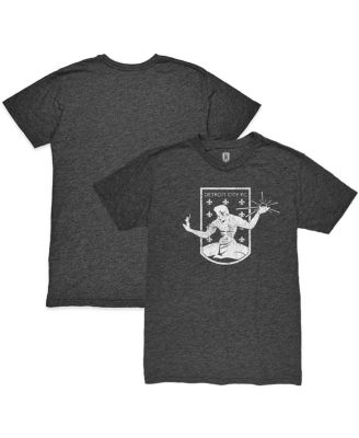 1863FC - Men's Heather Black Detroit City FC Mono Crest Twisted Tri-Blend Slub T-Shirt
