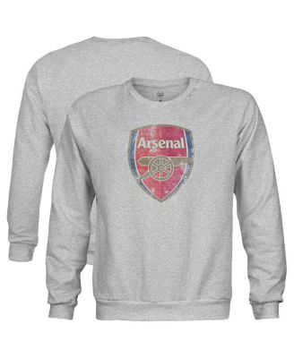 1863FC - Big Boys and Girls Heather Gray Arsenal Color Badge Crewneck Sweatshirt