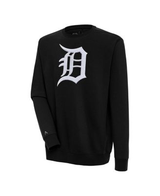 Men's Black Detroit Tigers Victory Crewneck Chenille Pullover Sweatshirt