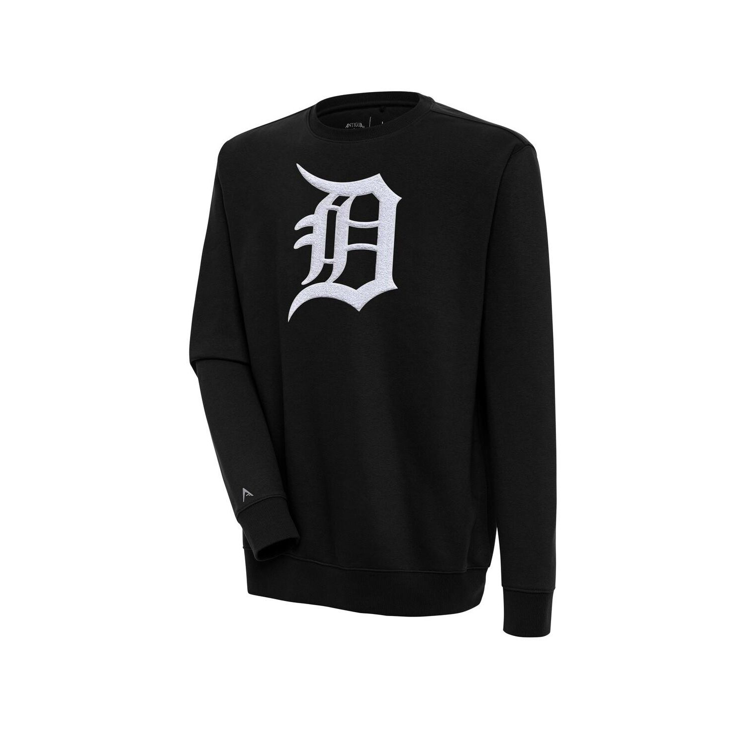 Men's Black Detroit Tigers Victory Crewneck Chenille Pullover Sweatshirt