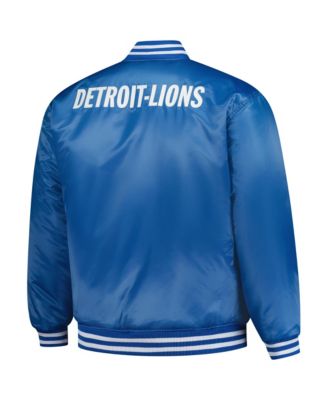 Men's Blue/Silver Detroit Lions Big Tall Throwback Reversible Full-Zip Jacket