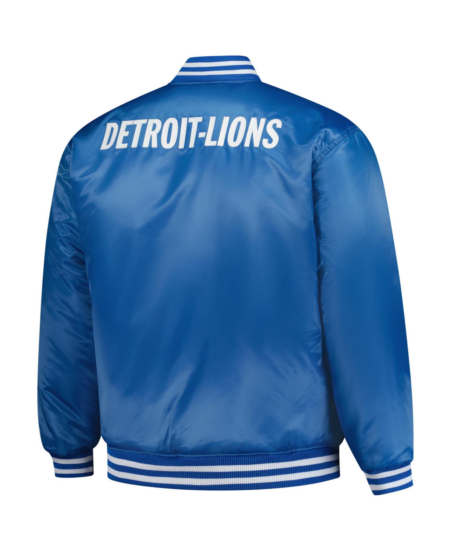 Men's Blue/Silver Detroit Lions Big & Tall Throwback Reversible Full-Zip Jacket