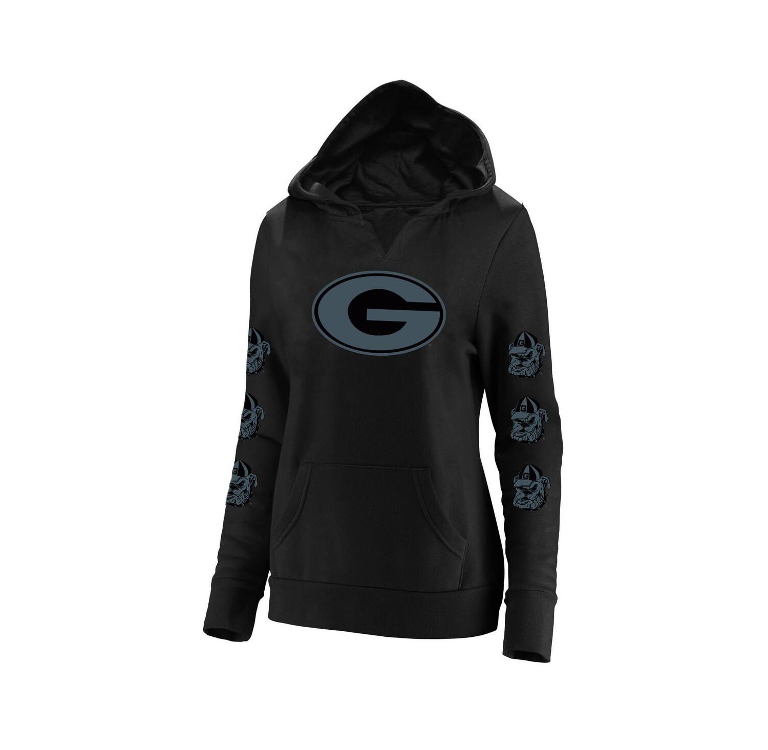 Women's Black Georgia Bulldogs Plus Size Sleeve Hit Pullover Hoodie