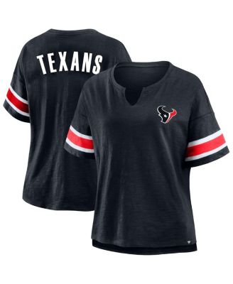 Fanatics - Women's Navy Houston Texans Plus Size Redzone Notch Neck T-Shirt