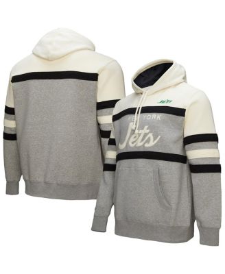Men's&nbsp;Heather Gray New York Jets Head Coach Vintage Logo Pullover Hoodie