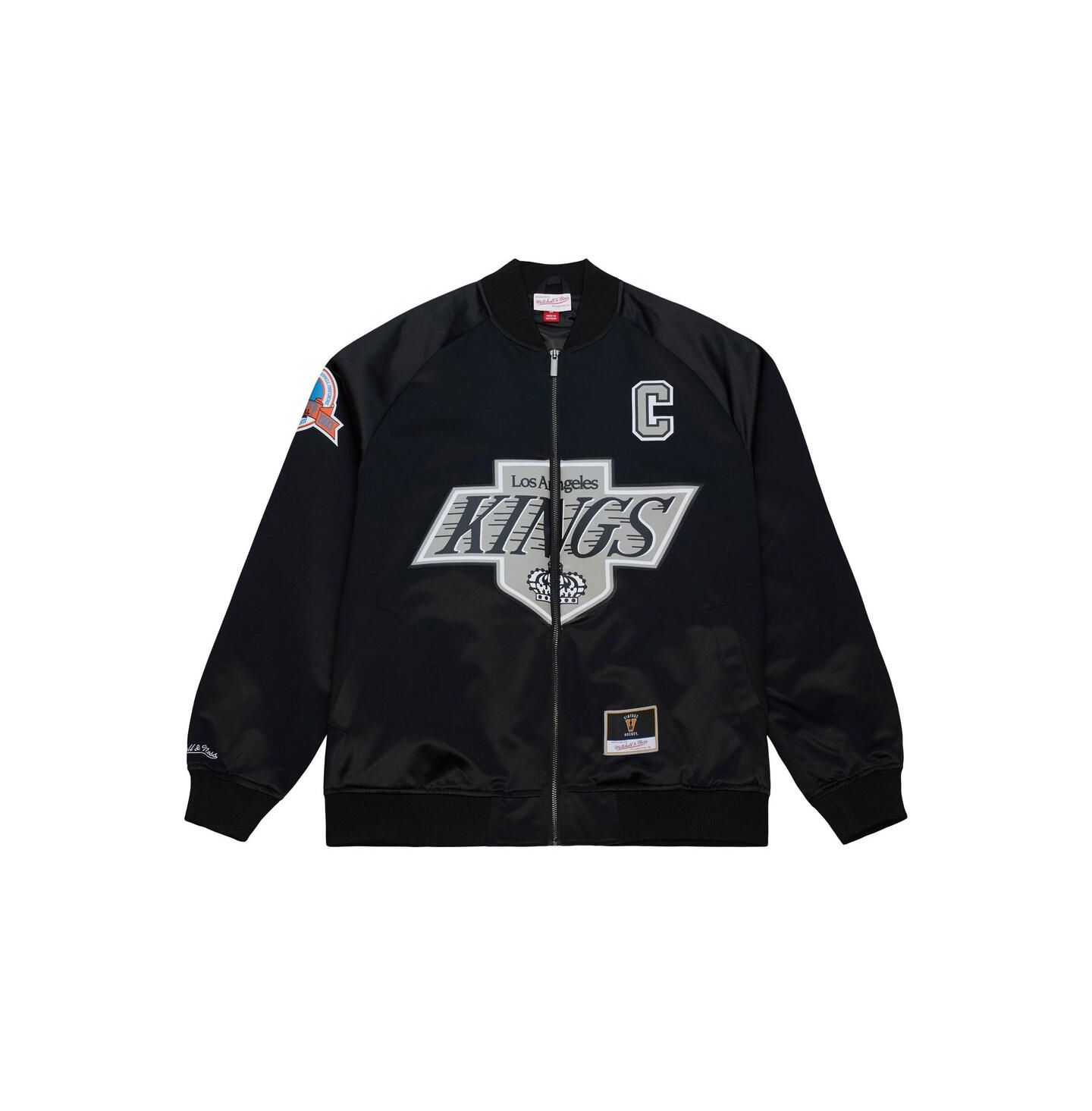 Куртка Mitchell & Ness Wayne Gretzky Black Los Angeles Kings Maxed Out Full-Zip Satin — фото 4