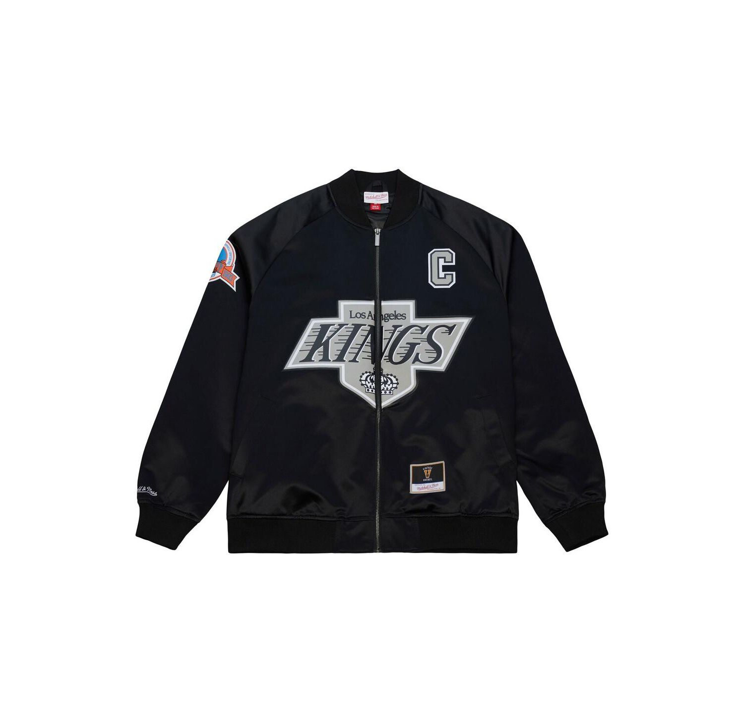 Men's and Women's Wayne Gretzky Black Los Angeles Kings Maxed Out Full-Zip Satin Jacket