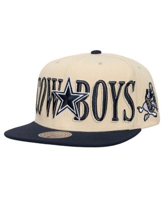 Mitchell & Ness - Men's Cream Dallas Cowboys Across the Board Snapback Hat