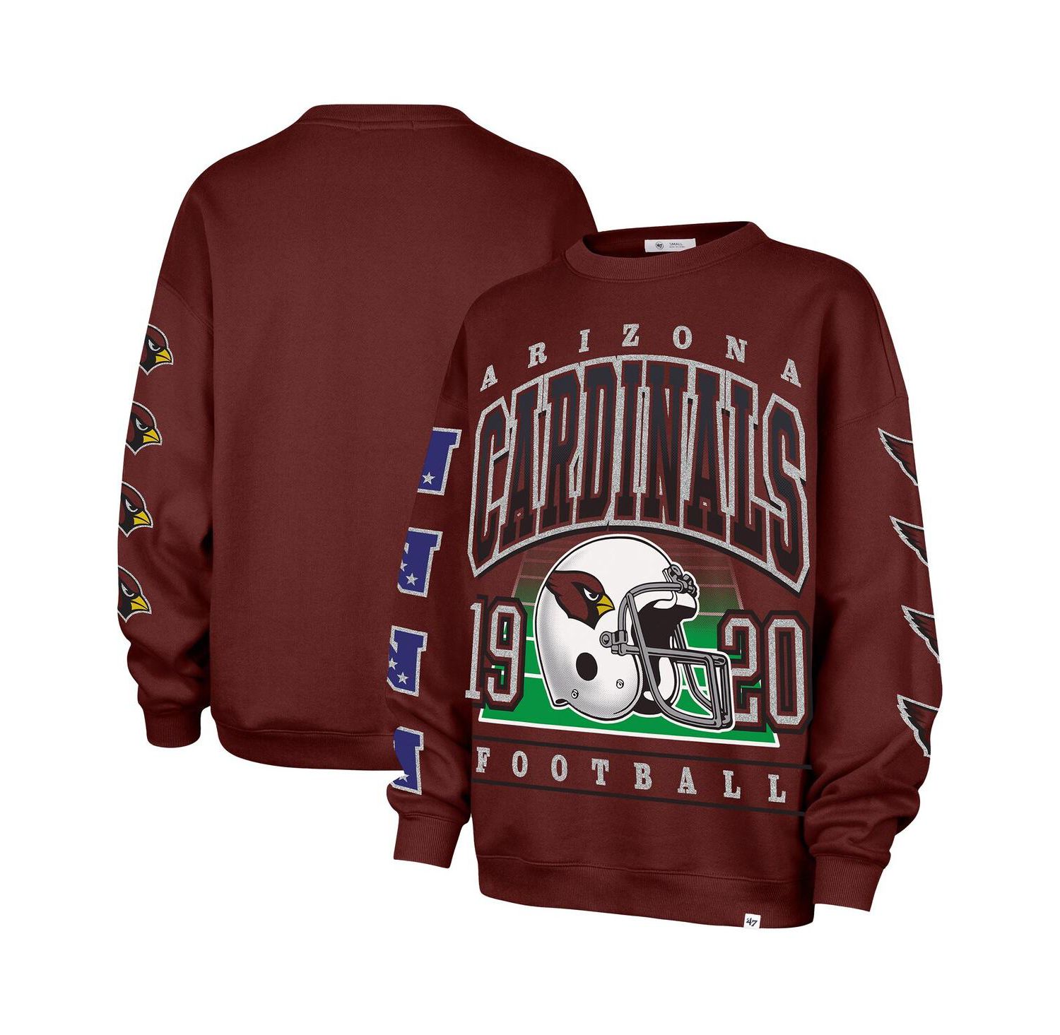 Women's Cardinal Arizona Cardinals Go Big Oversized Pullover Sweatshirt