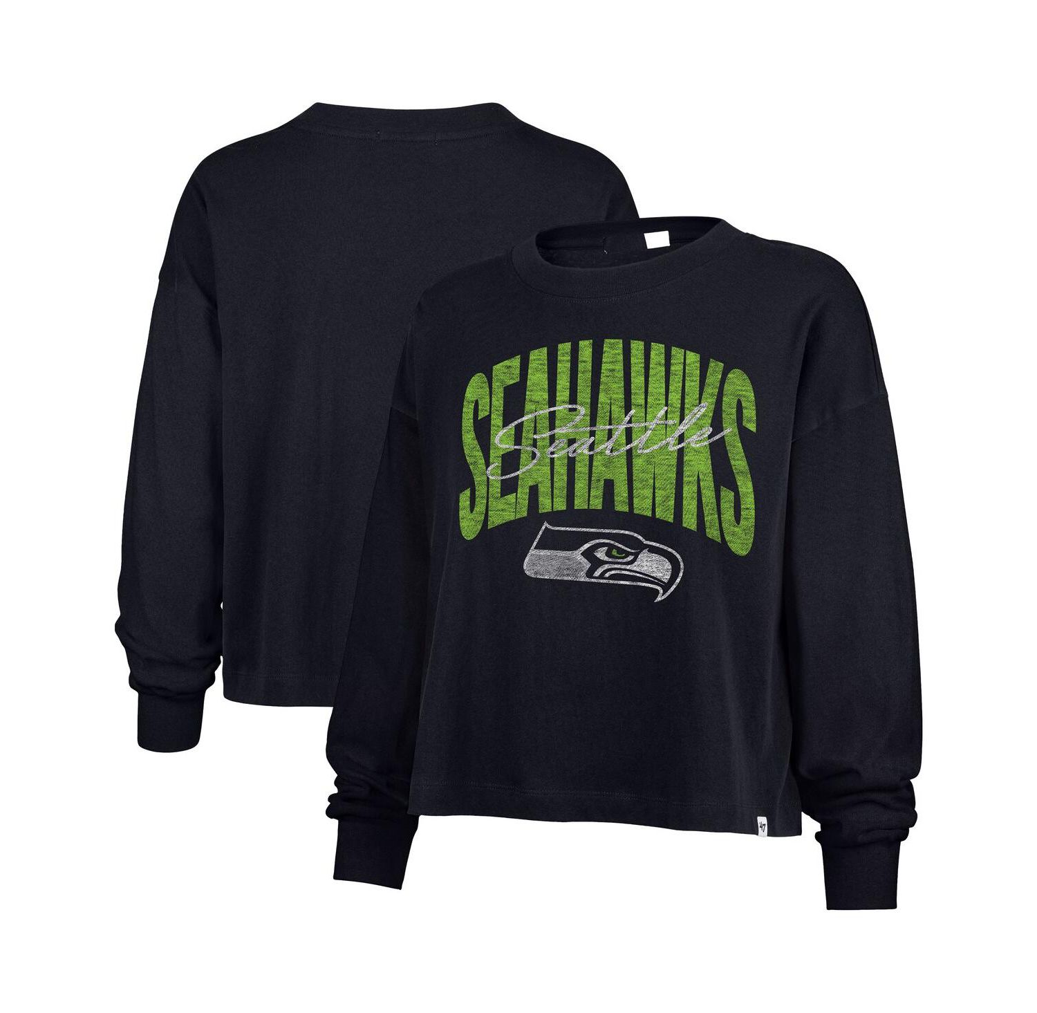 Women's College Navy Seattle Seahawks Muse Sydney Long Sleeve T-Shirt