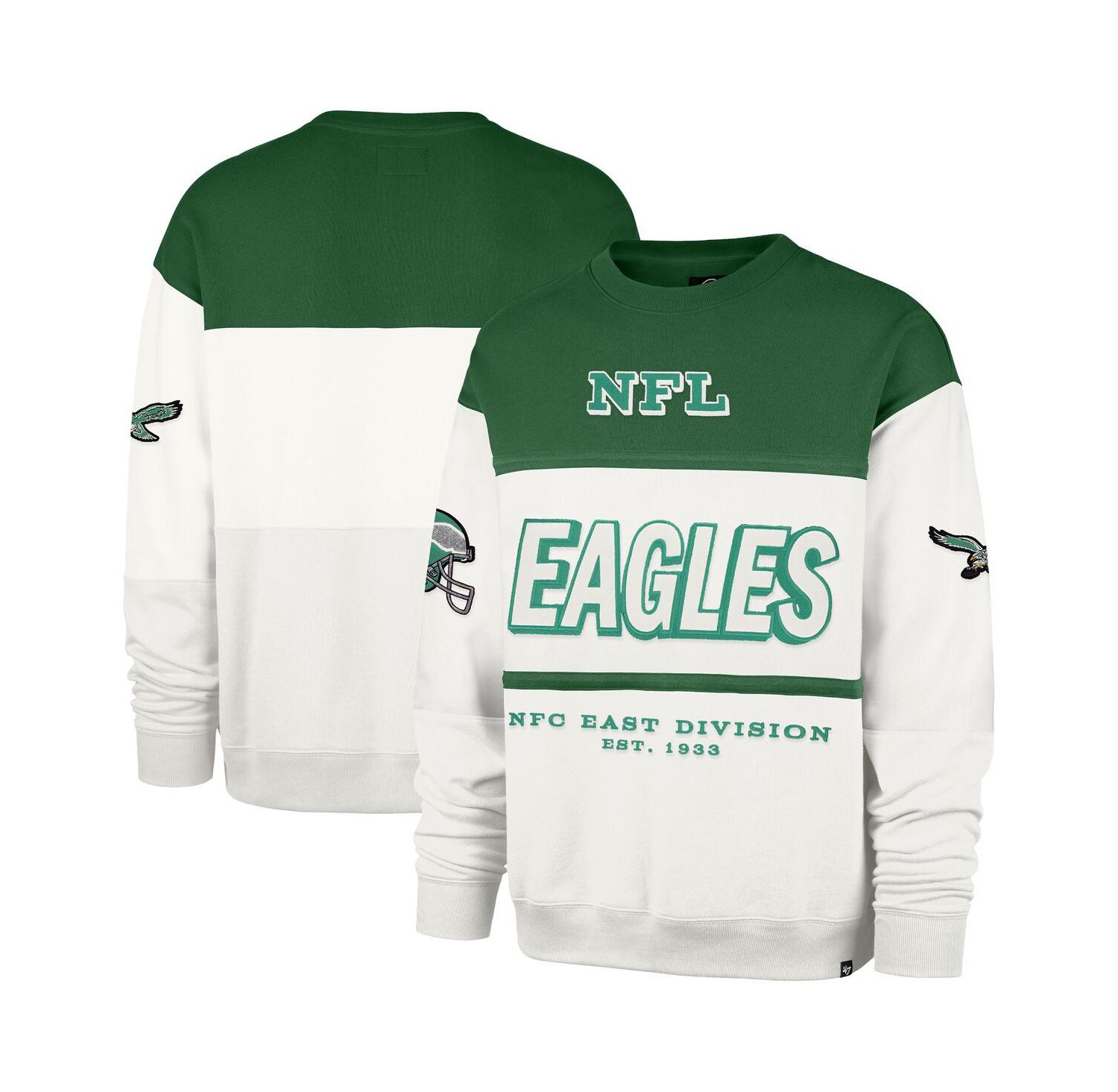 Men's Kelly Green/Cream Philadelphia Eagles Throwback Breeze Maximalist Sweatshirt
