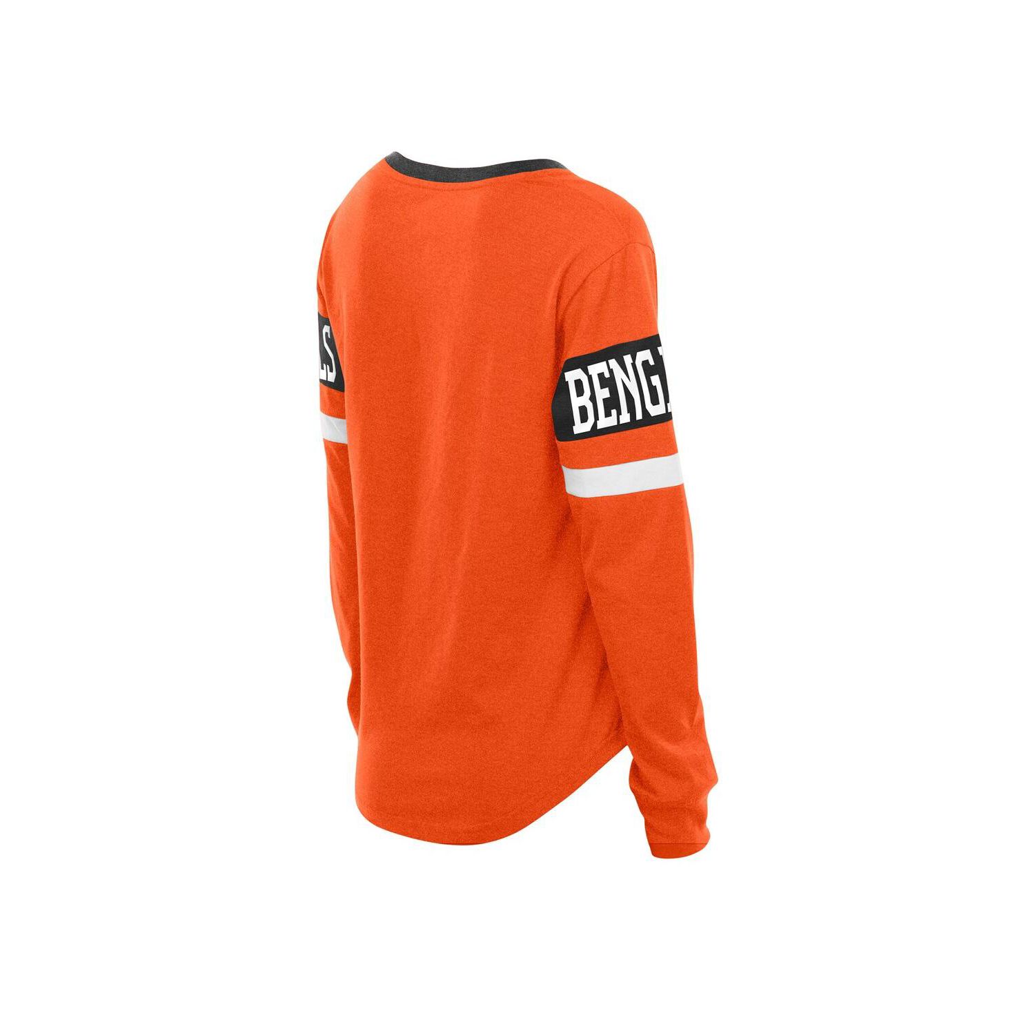 Women's Orange Cincinnati Bengals Throwback Lace-Up Long-Sleeve T-Shirt