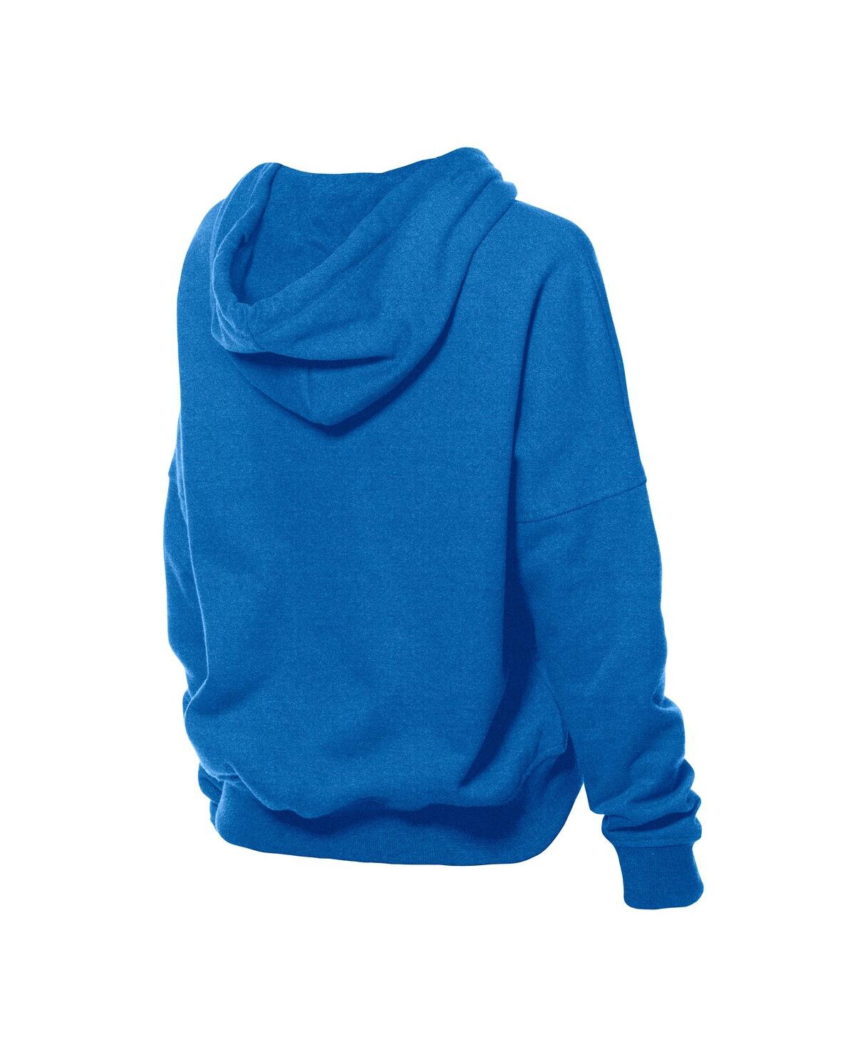 New Era Women's Blue Detroit Lions Throwback Boxy Hoodie Sweatshirt In Blue