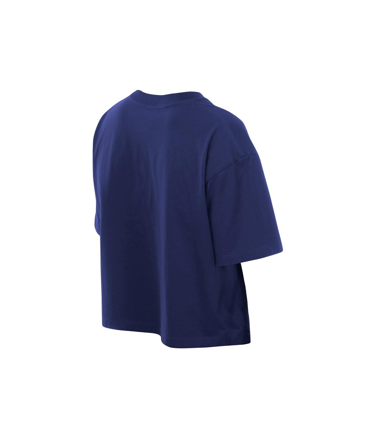 New Era Women's Royal Los Angeles Dodgers Boxy Foil Logo T-shirt In Blue