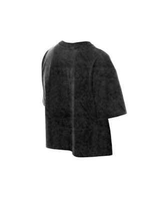 Women's Black Cleveland Browns Boxy Cropped Sport Night Mineral Wash T-Shirt