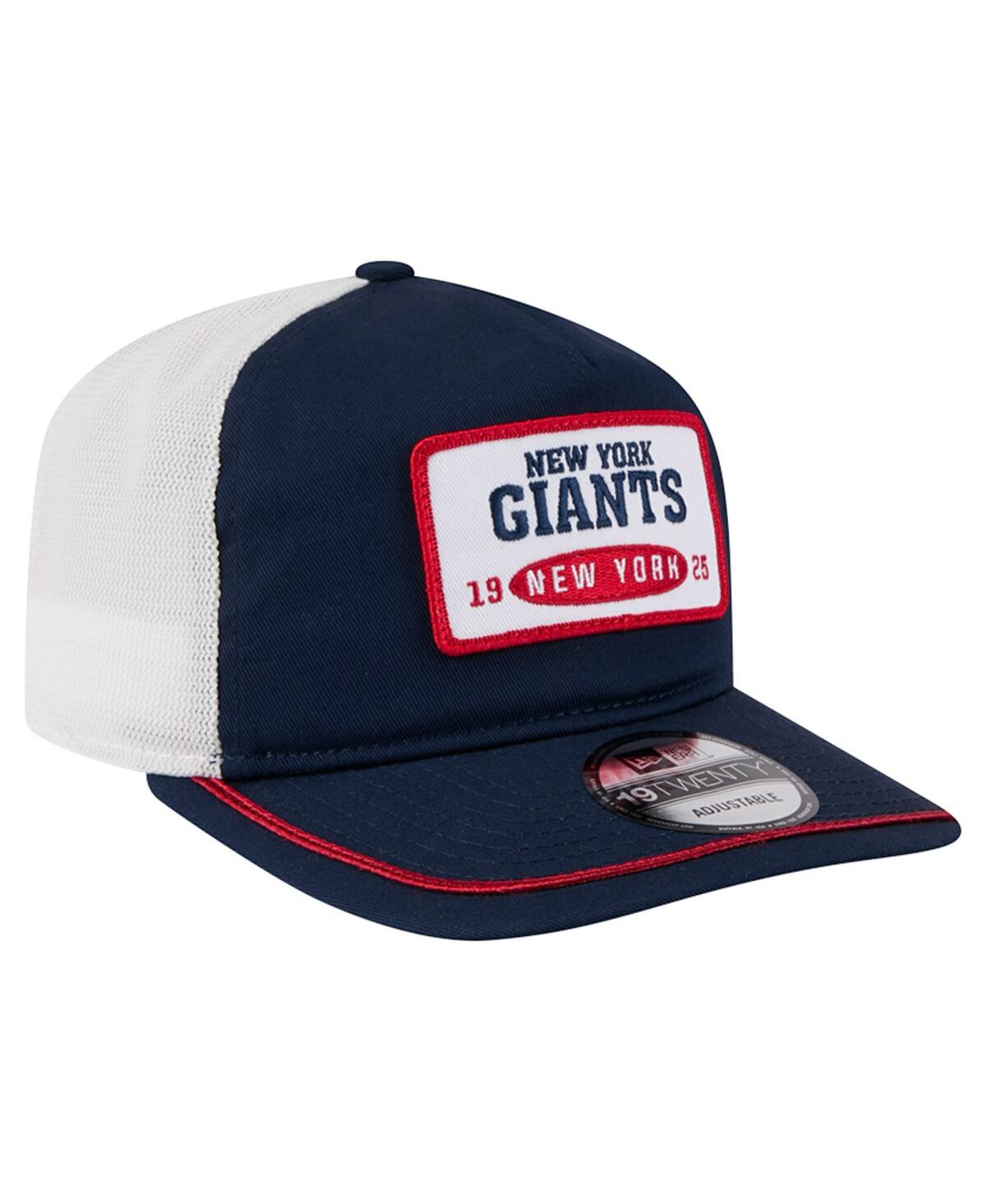 New Era Men's Navy/white New York Giants Patch 19twenty Adjustable Hat In Multi