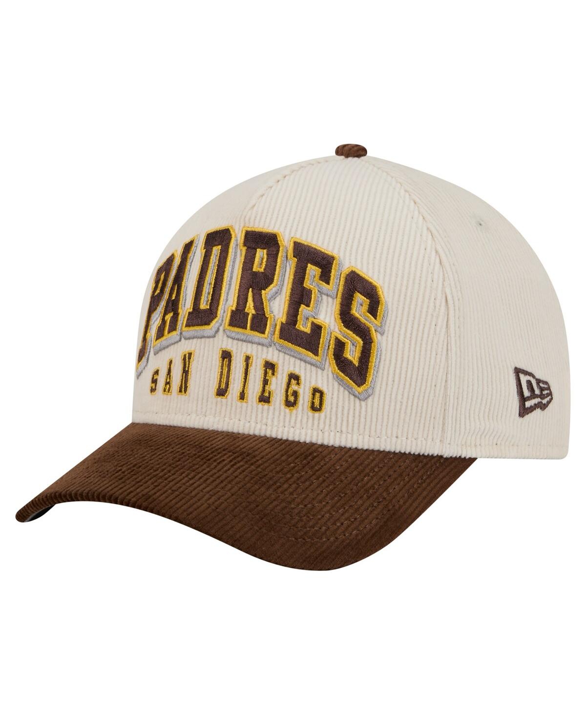 New Era Men's Cream/brown San Diego Padres Sided Corduroy 9forty A-frame Adjustable Hat In Multi