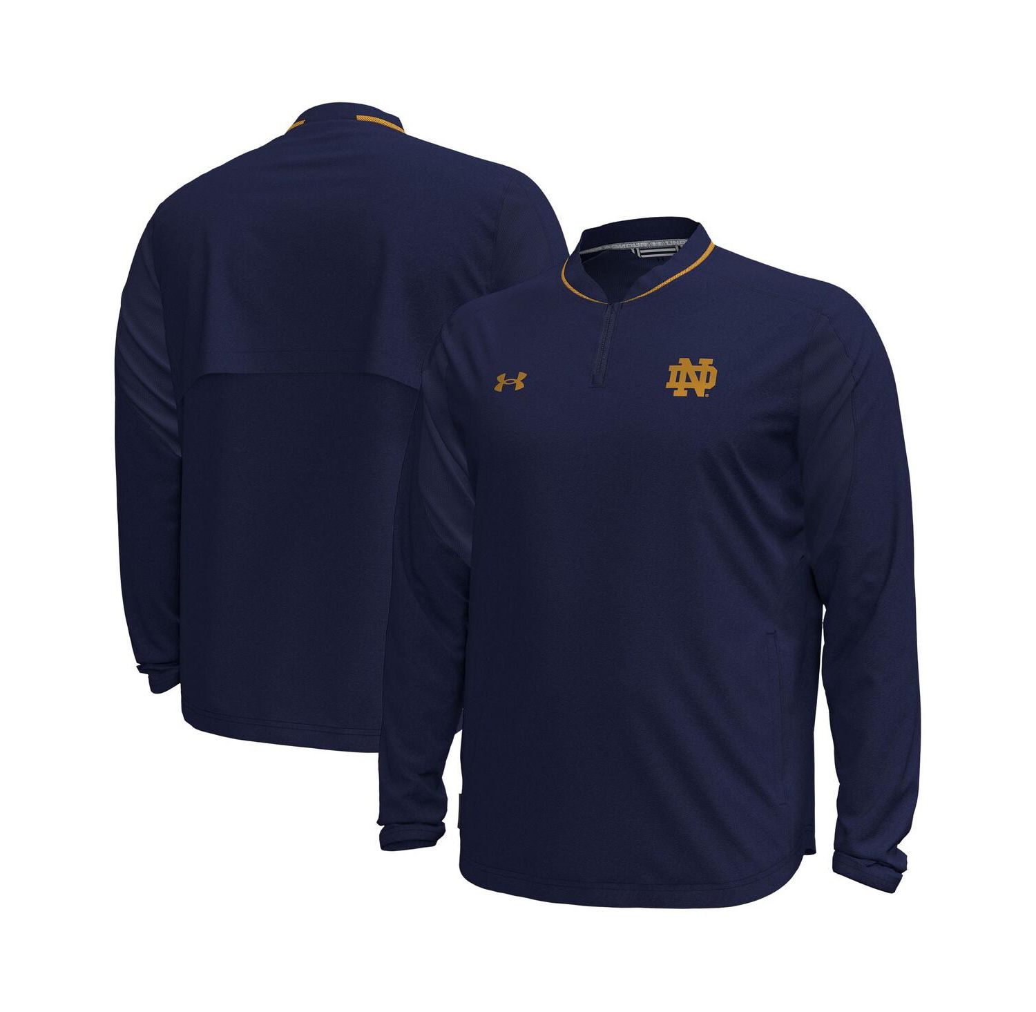 Men's Navy Notre Dame Fighting Irish Motivate Long Sleeve Quarter-Zip Jacket