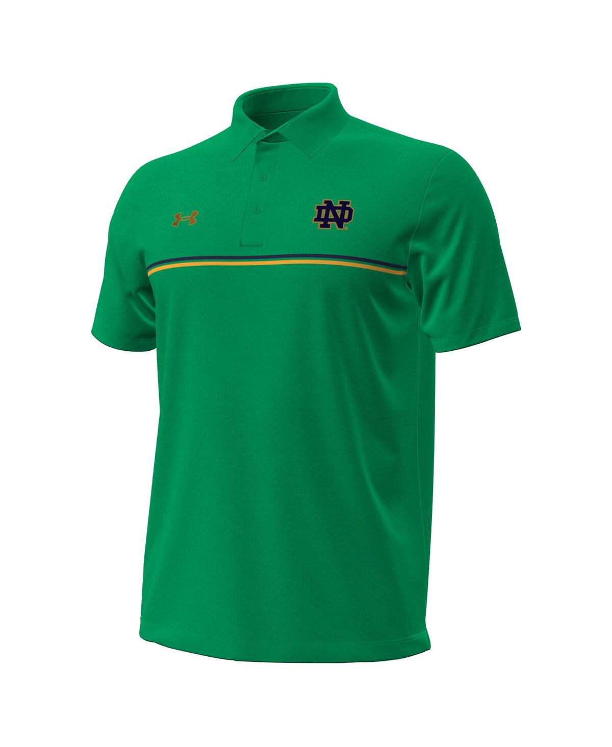 Under Armour Men's Green Notre Dame Fighting Irish Performance Drive Chest Stripe Polo Shirt In Green