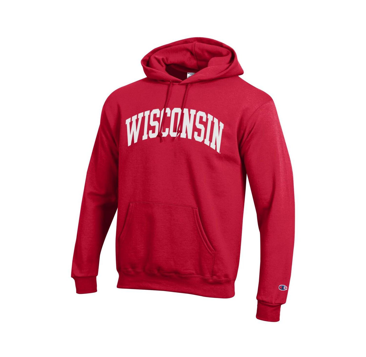 Men's Red Wisconsin Badgers Basic Arch Fleece Pullover Hoodie