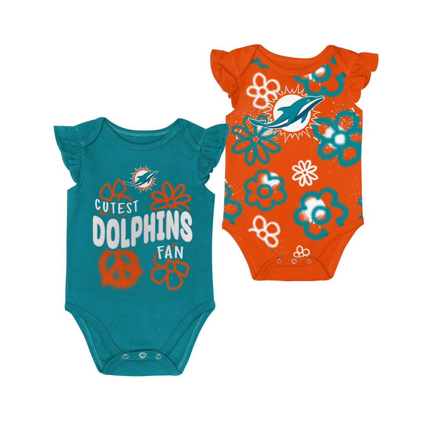Baby Girls 2-Piece Miami Dolphins The Sunshine Bodysuit Set