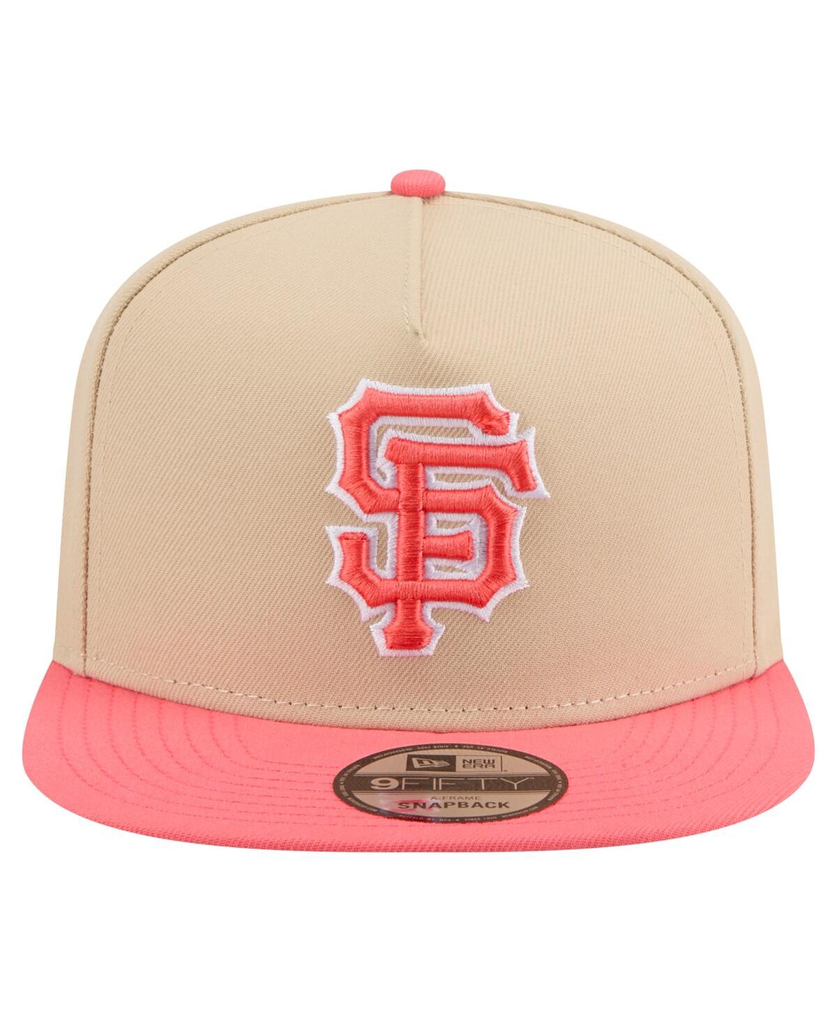 New Era Men's Light Beige/coral San Francisco Giants Color Pack A-frame 9fifty Snapback Hat In Multi