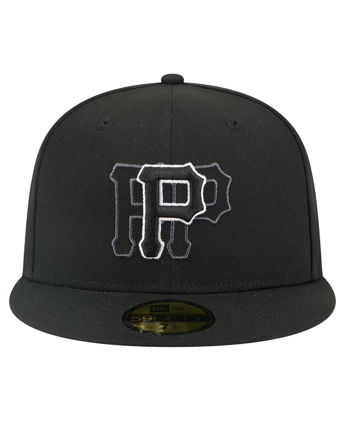 New Era Men's Black Pittsburgh Pirates Tri-hit 59fifty Fitted Hat In Black