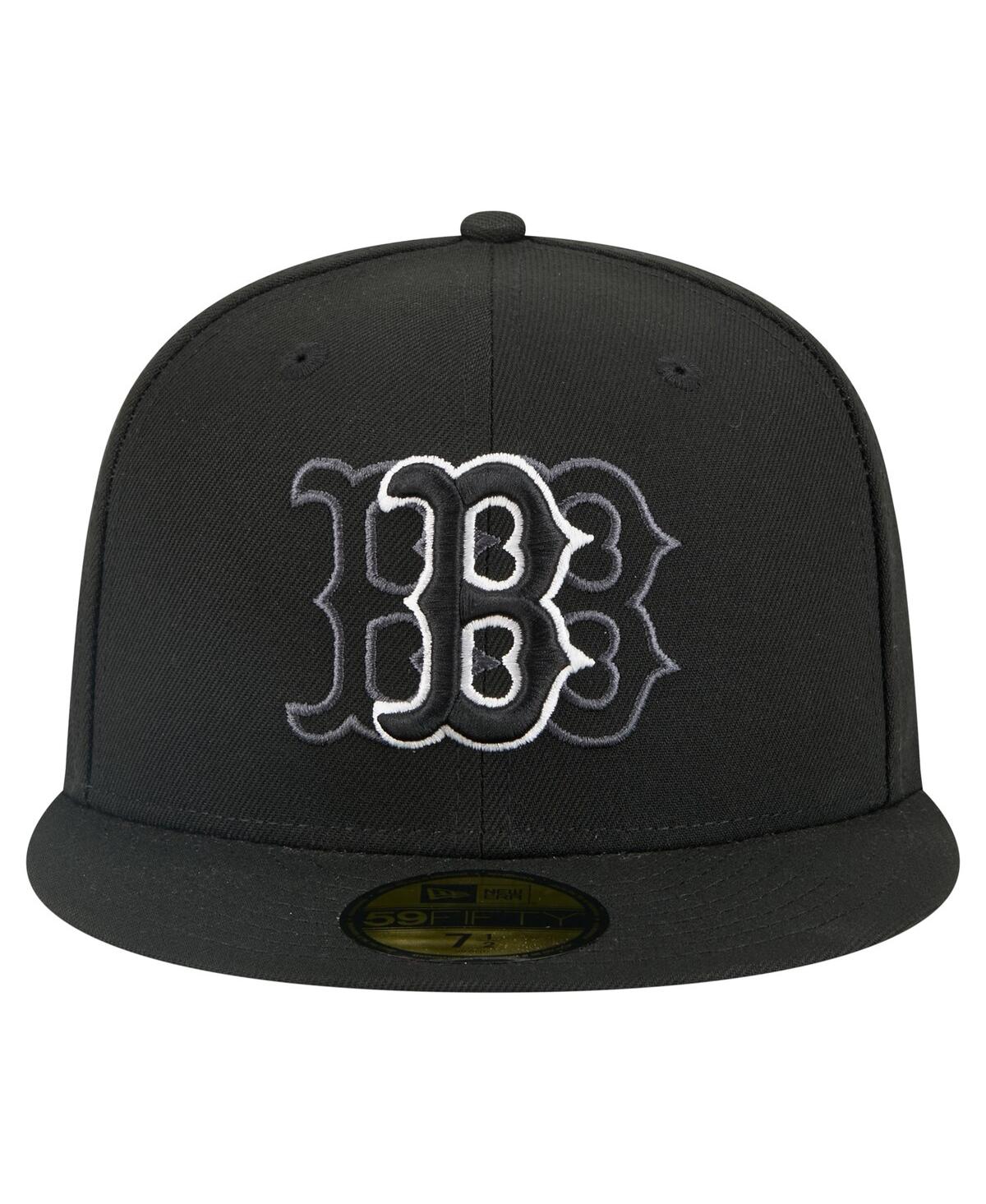 New Era Men's Black Boston Red Sox Tri-hit 59fifty Fitted Hat In Black