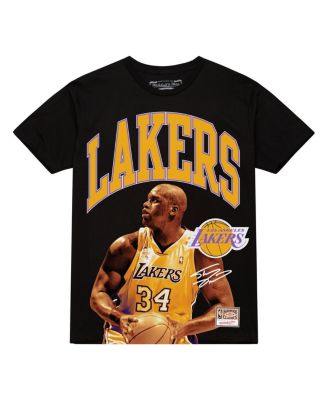 Men's&nbsp;Shaquille O'Neal Black Los Angeles Lakers Hardwood Classics Player Arch T-Shirt