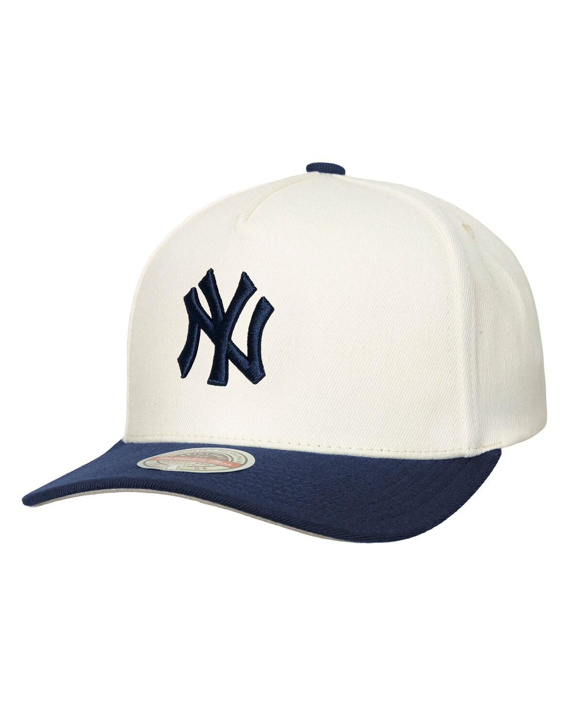Mitchell & Ness Men'sâ Cream New York Yankees Stretch-snapback Hat In White