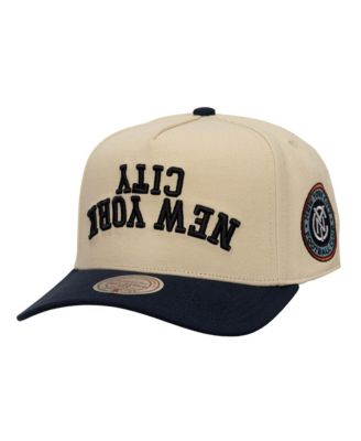Mitchell & Ness - Men's Cream/Navy New York City FC Upside Down Pro Pinch Snapback Hat