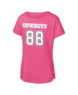 Big Girls CeeDee Lamb Pink Dallas Cowboys Player Name Number T-Shirt