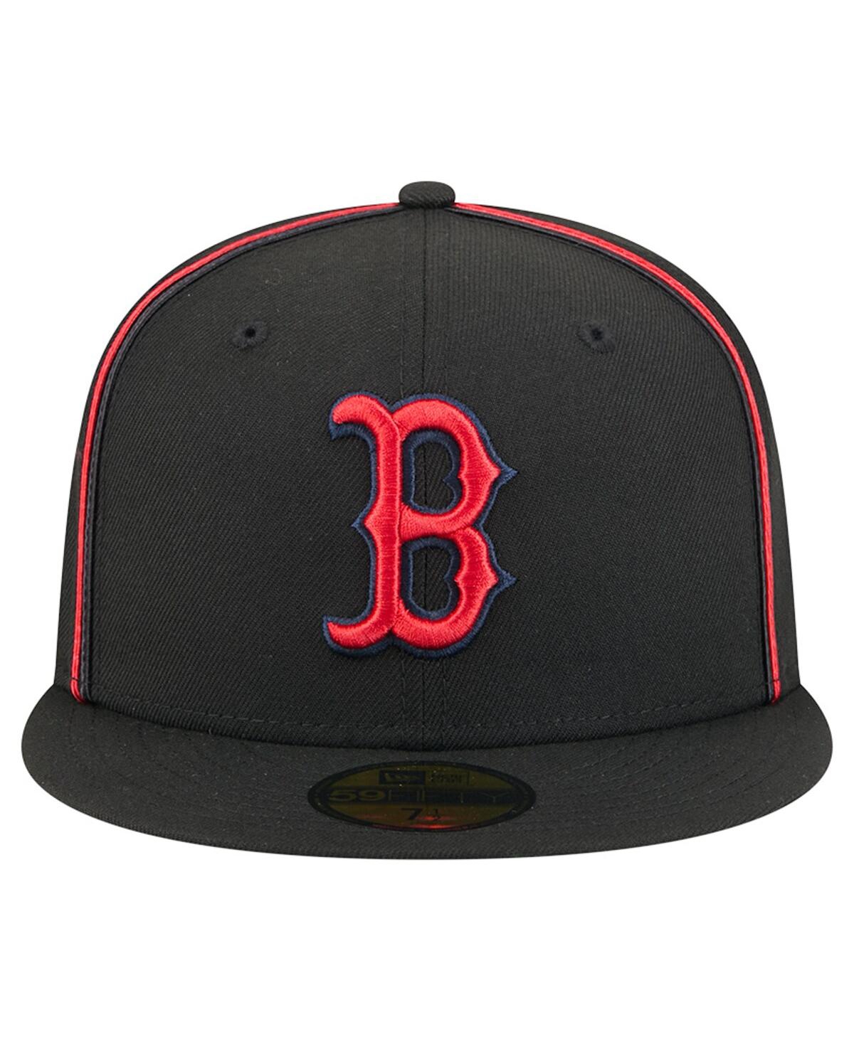 New Era Men's Black Boston Red Sox Soutache 59fifty Fitted Hat In Black