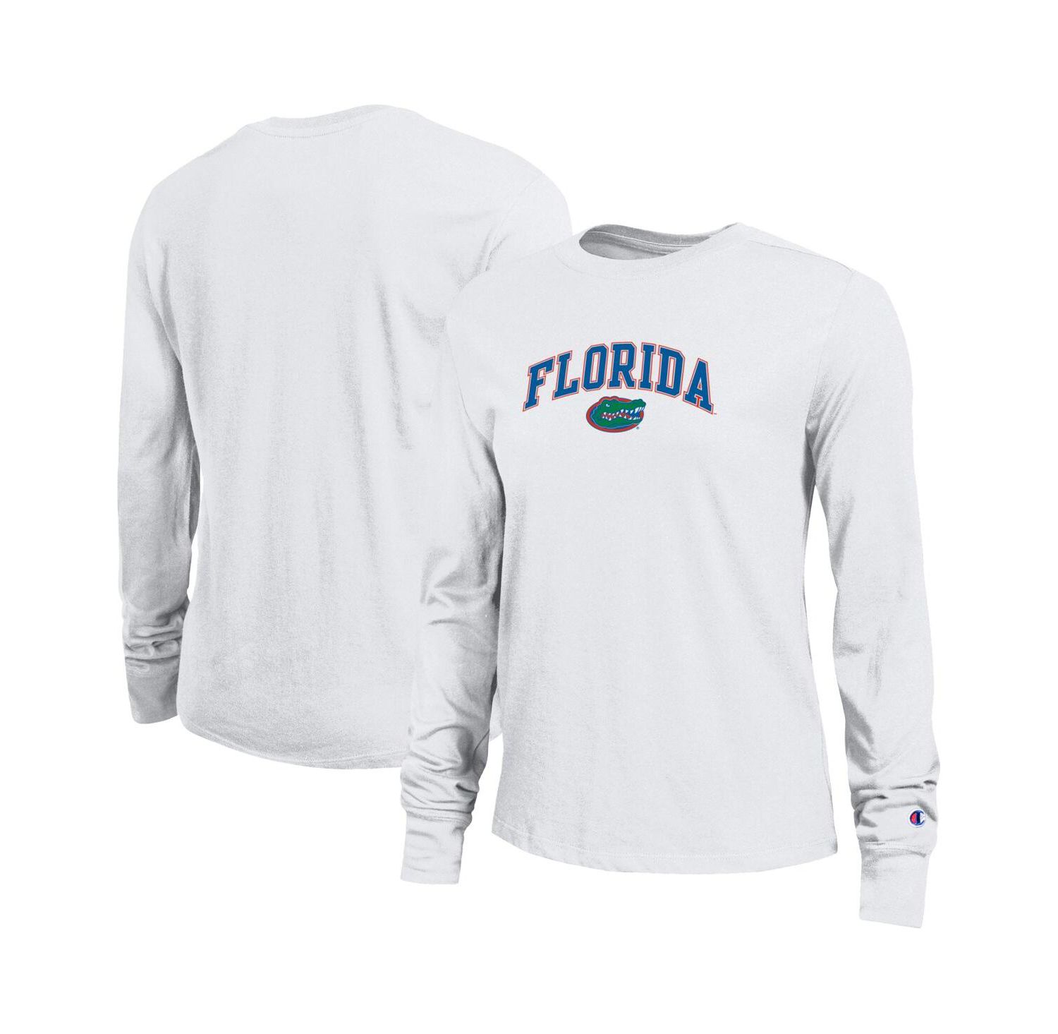 Women's White Florida Gators Arch Over Logo Long Sleeve T-Shirt