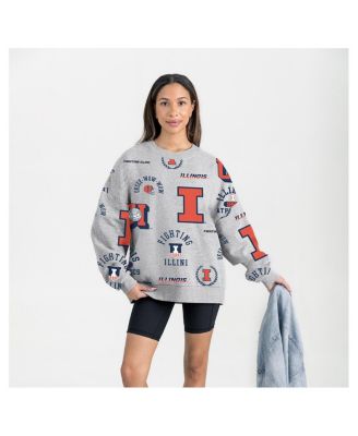 Gameday Couture - Women's Gray Illinois Fighting Illini Always on Repeat Fleece Sweatshirt