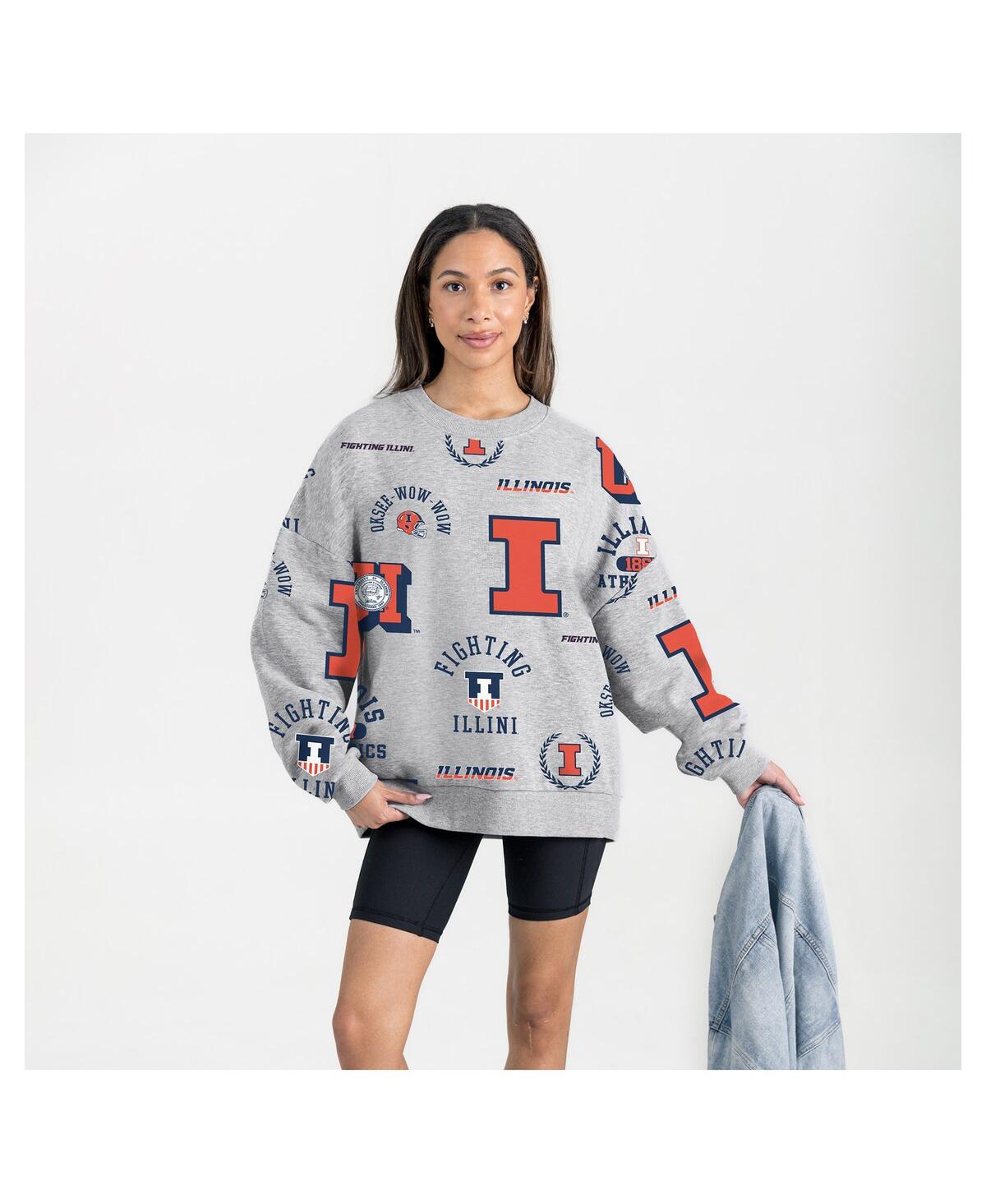 Gameday Couture Women's Gray Illinois Fighting Illini Always On Repeat Fleece Sweatshirt In Gray