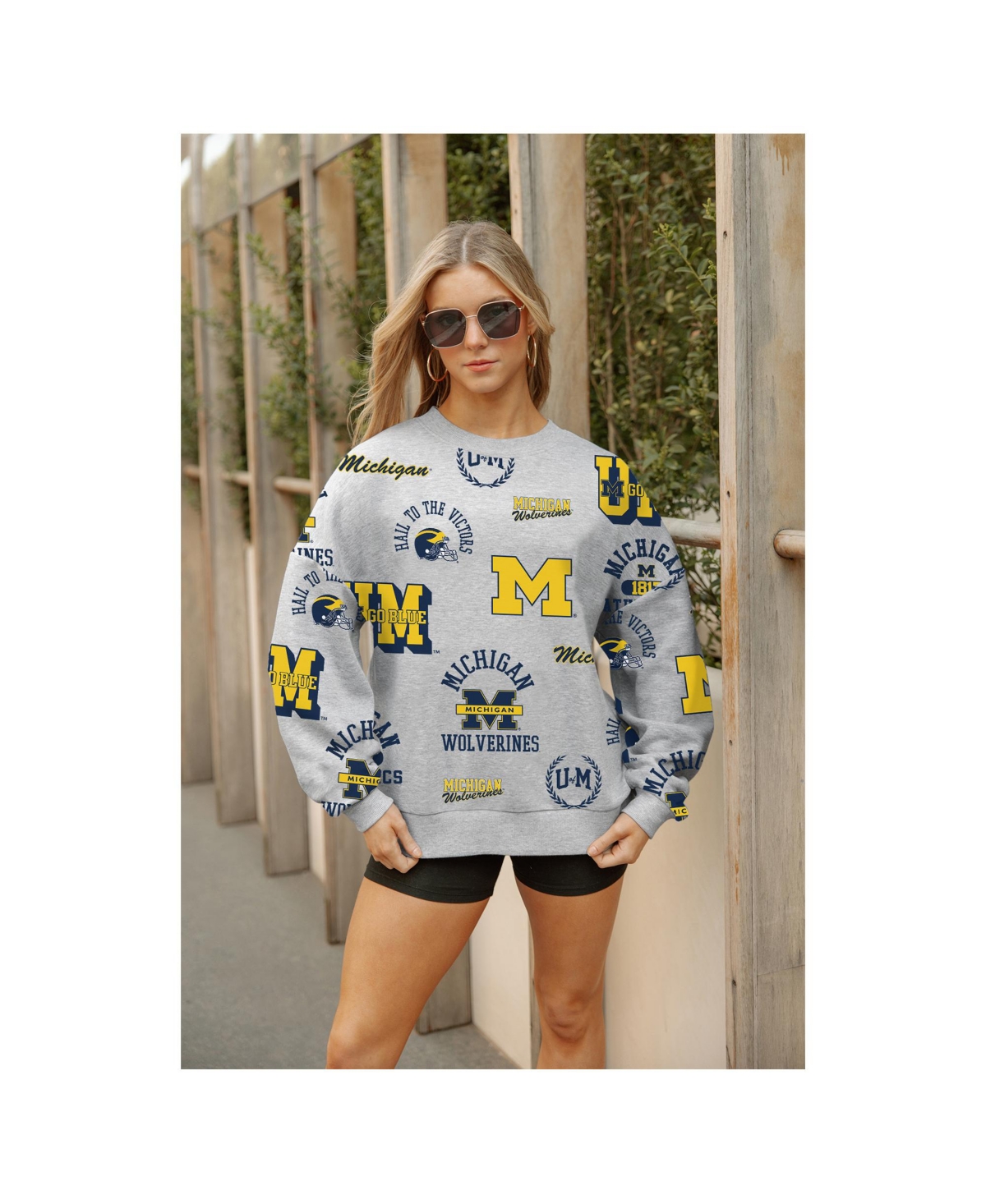 Gameday Couture Women's Gray Michigan Wolverines Always On Repeat Fleece Sweatshirt In Multi