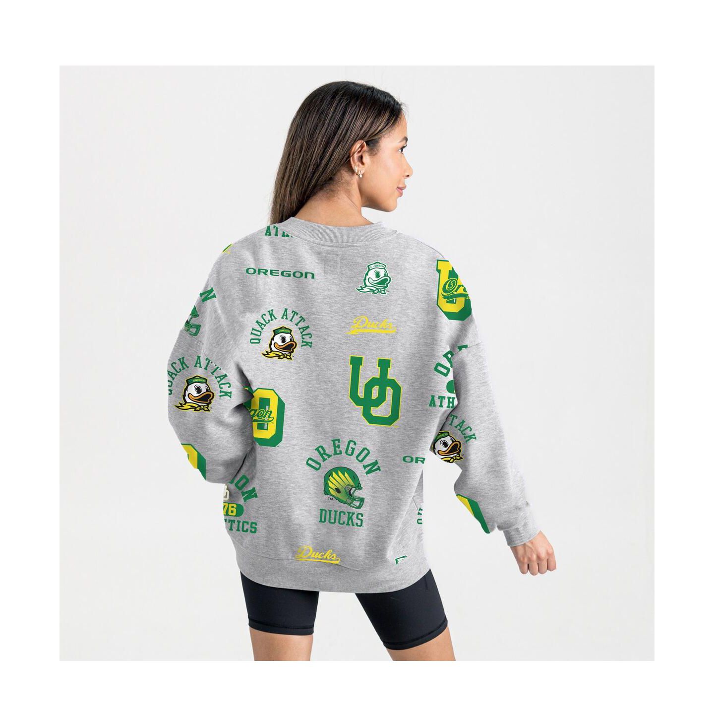 Женская толстовка Gameday Couture Gray Oregon Ducks Always on Repeat Fleece — фото 2