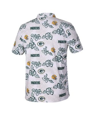 Men's White Green Bay Packers Pua Performance Game Day Polo Shirt