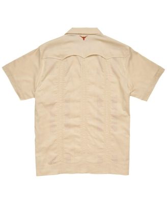 Men's Tan Texas Longhorns Guayabera Full-Snap Shirt