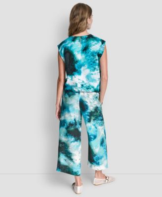 Women's Printed Drawstring Hem Sleeveless Top