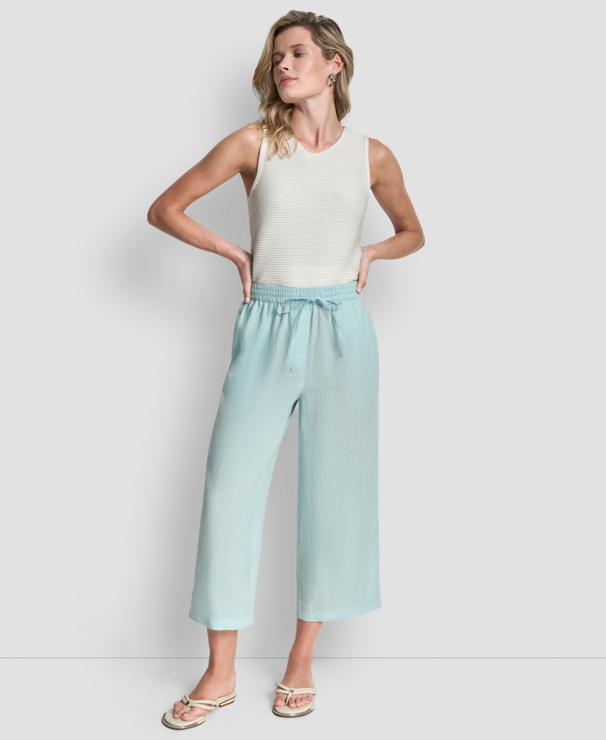 Dkny Women's Pull-on Wide-leg Pants In Blue