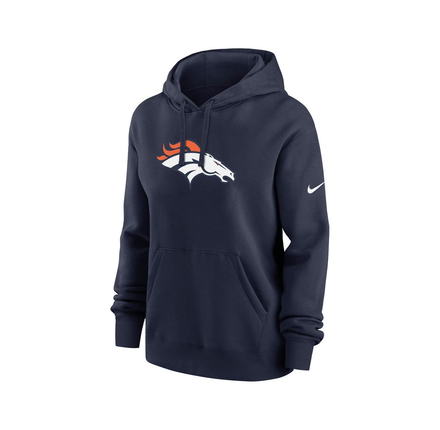 Women's Navy Denver Broncos Club Fleece Pullover Hoodie